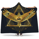 Raven Masonic Eye Print Hooded Blanket