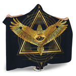 Raven Masonic Eye Print Hooded Blanket