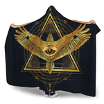 Raven Masonic Eye Print Hooded Blanket