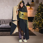 Raven Masonic Eye Print Hooded Blanket