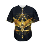 Raven Masonic Eye Print Men's Baseball Jersey