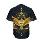 Raven Masonic Eye Print Men's Baseball Jersey