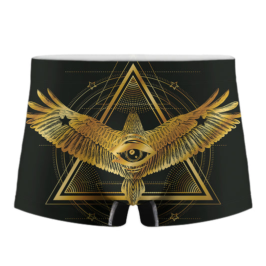 Raven Masonic Eye Print Men's Boxer Briefs