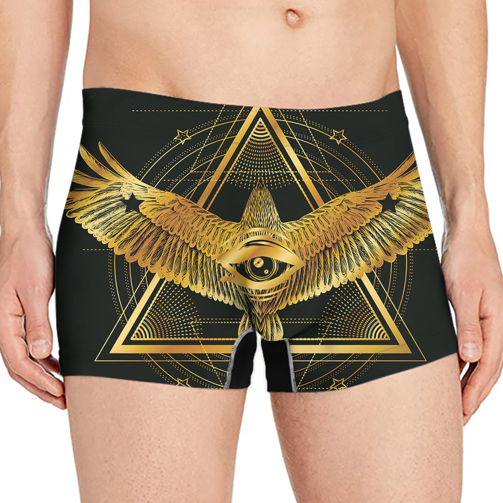 Raven Masonic Eye Print Men's Boxer Briefs