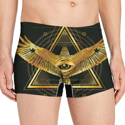 Raven Masonic Eye Print Men's Boxer Briefs