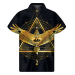 Raven Masonic Eye Print Men's Short Sleeve Shirt