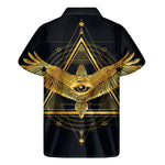 Raven Masonic Eye Print Men's Short Sleeve Shirt