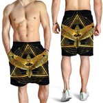 Raven Masonic Eye Print Men's Shorts