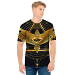 Raven Masonic Eye Print Men's T-Shirt