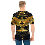 Raven Masonic Eye Print Men's T-Shirt