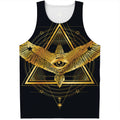 Raven Masonic Eye Print Men's Tank Top
