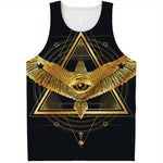 Raven Masonic Eye Print Men's Tank Top