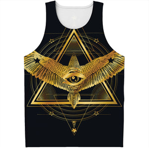 Raven Masonic Eye Print Men's Tank Top