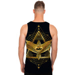 Raven Masonic Eye Print Men's Tank Top