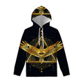 Raven Masonic Eye Print Pullover Hoodie