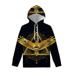 Raven Masonic Eye Print Pullover Hoodie