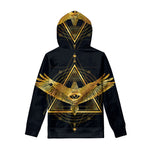 Raven Masonic Eye Print Pullover Hoodie