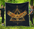 Raven Masonic Eye Print Quilt