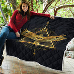 Raven Masonic Eye Print Quilt