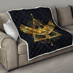Raven Masonic Eye Print Quilt