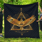 Raven Masonic Eye Print Quilt