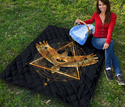 Raven Masonic Eye Print Quilt