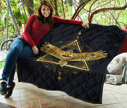 Raven Masonic Eye Print Quilt