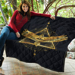 Raven Masonic Eye Print Quilt