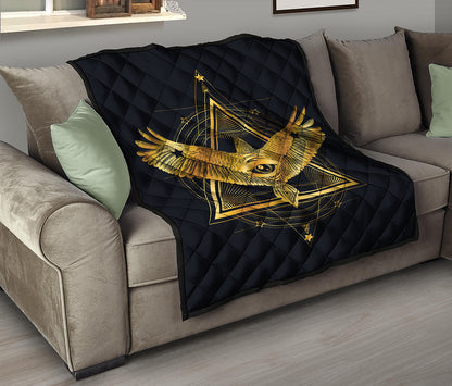 Raven Masonic Eye Print Quilt
