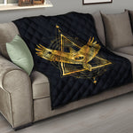 Raven Masonic Eye Print Quilt