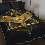 Raven Masonic Eye Print Quilt Bed Set