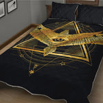 Raven Masonic Eye Print Quilt Bed Set