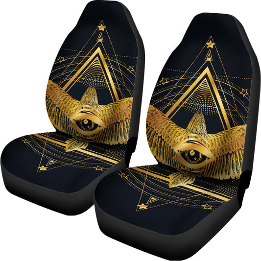 Raven Masonic Eye Print Universal Fit Car Seat Covers