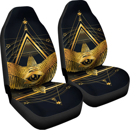 Raven Masonic Eye Print Universal Fit Car Seat Covers