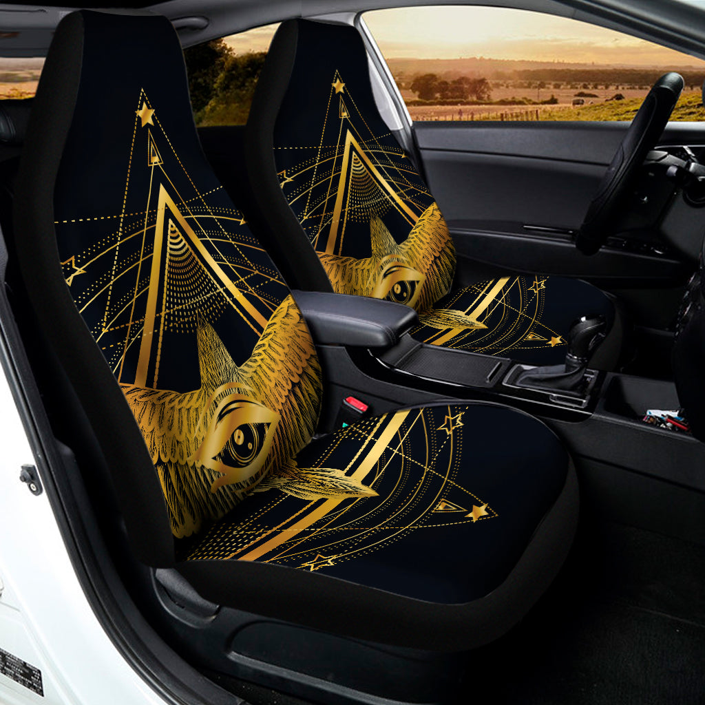 Raven Masonic Eye Print Universal Fit Car Seat Covers