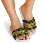 Raven Masonic Eye Print White Slide Sandals