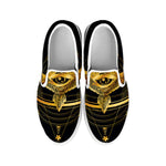 Raven Masonic Eye Print White Slip On Shoes
