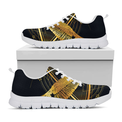 Raven Masonic Eye Print White Sneakers