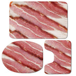 Raw Bacon Print 3 Piece Bath Mat Set