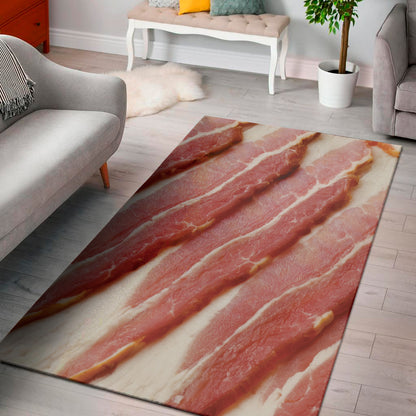 Raw Bacon Print Area Rug
