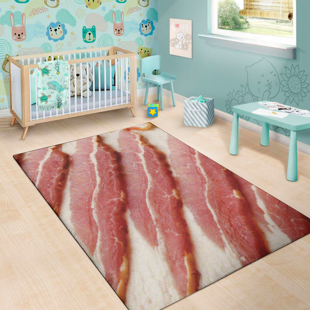 Raw Bacon Print Area Rug