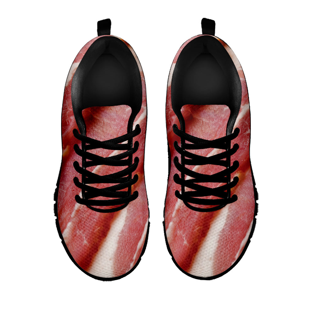 Raw Bacon Print Black Sneakers