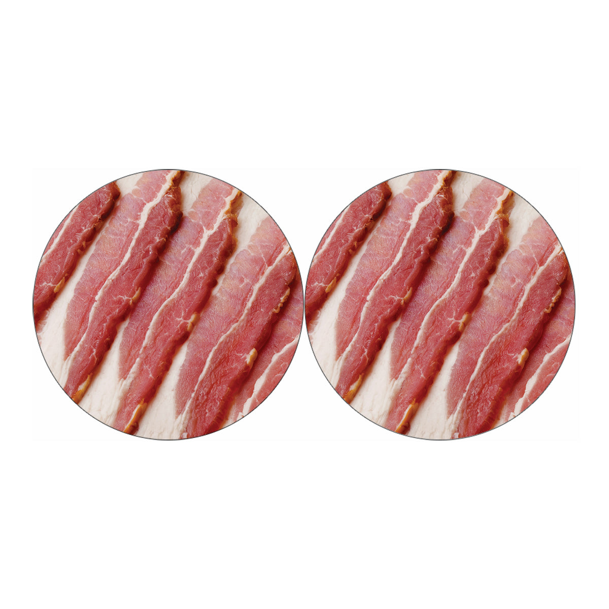 Raw Bacon Print Car Coasters