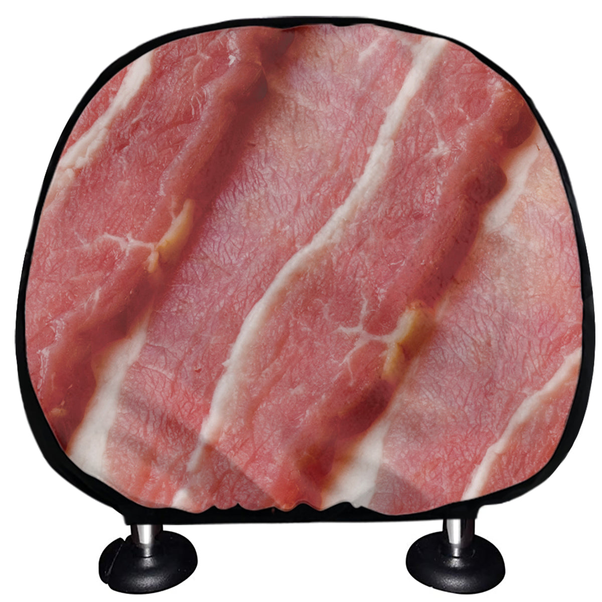 Raw Bacon Print Car Headrest Covers