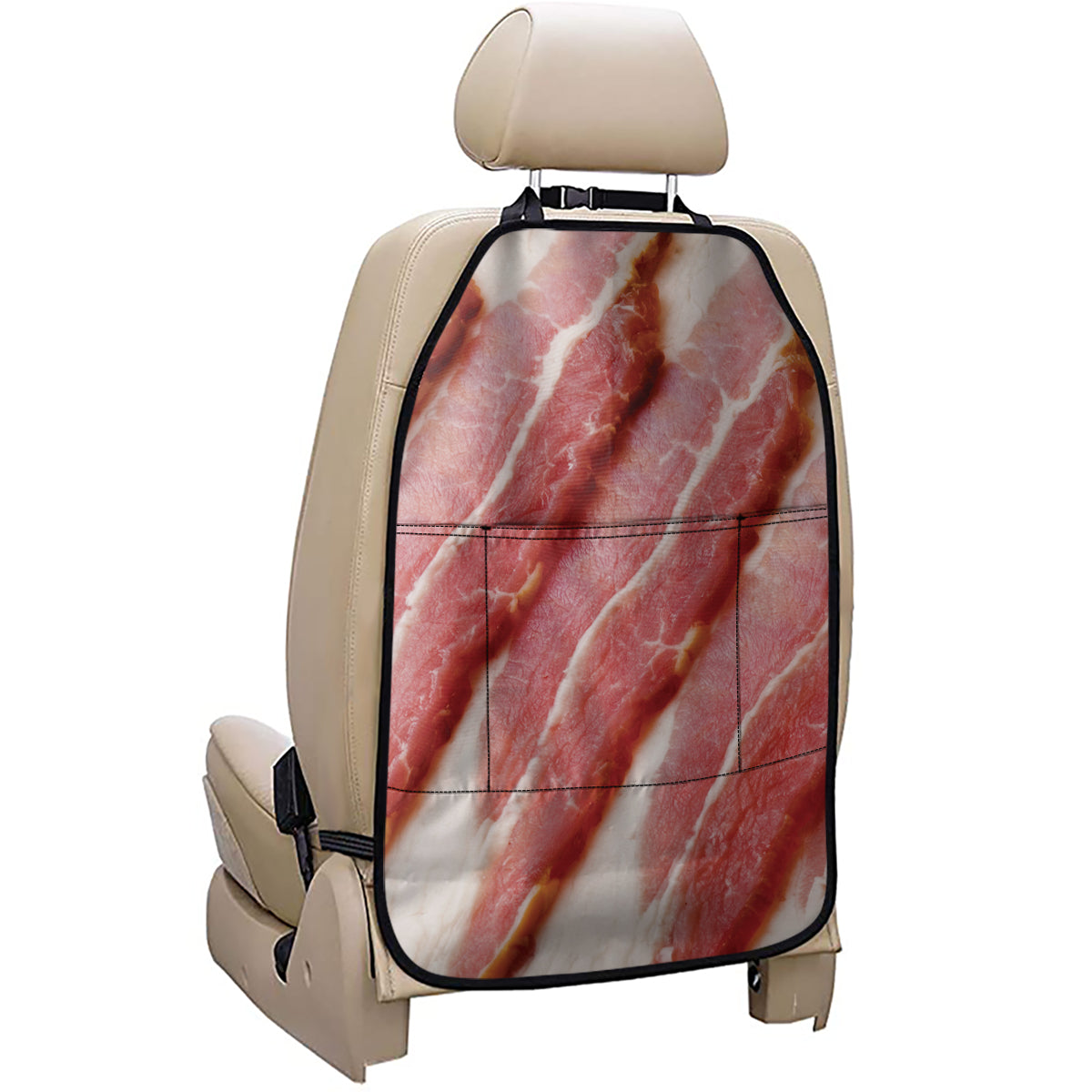 Raw Bacon Print Car Seat Organizers