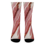 Raw Bacon Print Crew Socks