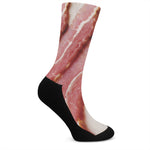 Raw Bacon Print Crew Socks