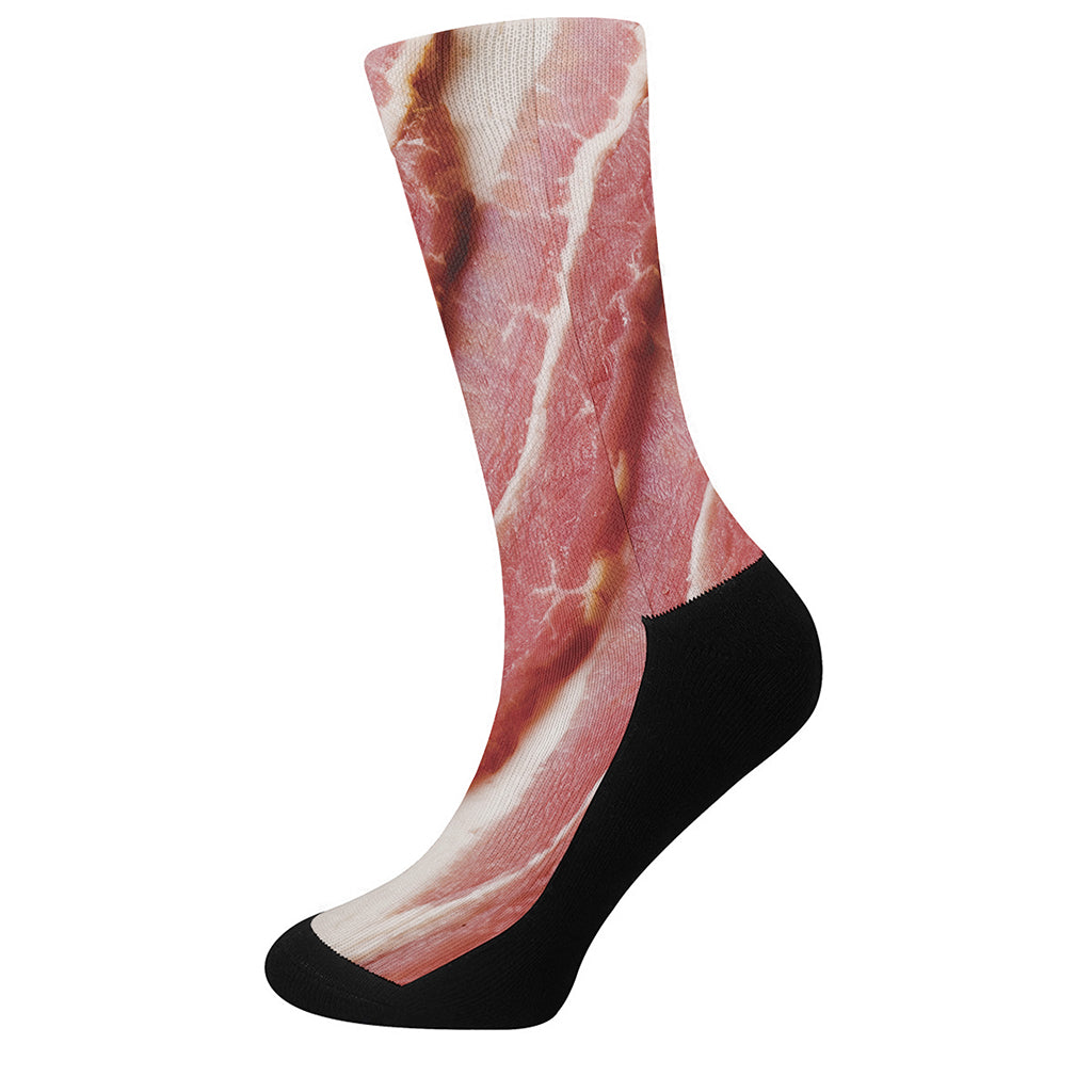 Raw Bacon Print Crew Socks