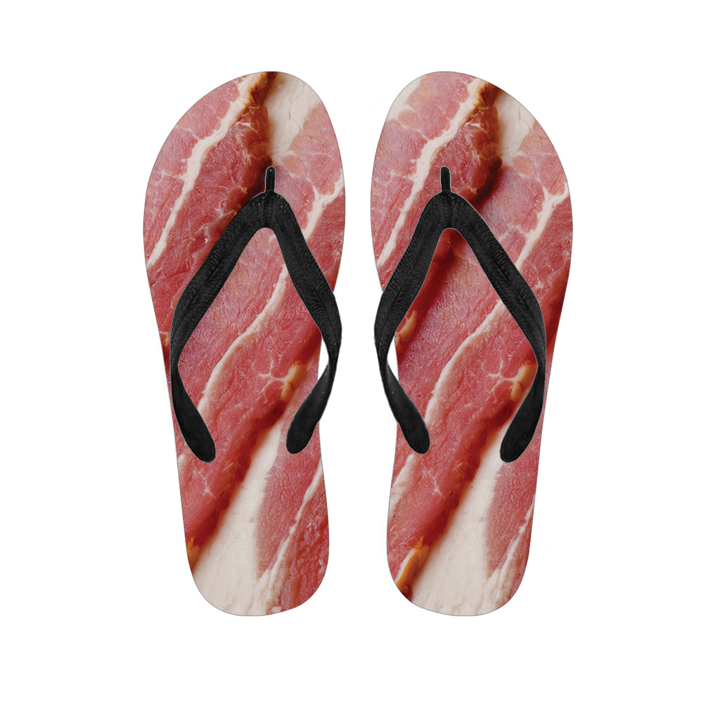 Raw Bacon Print Flip Flops