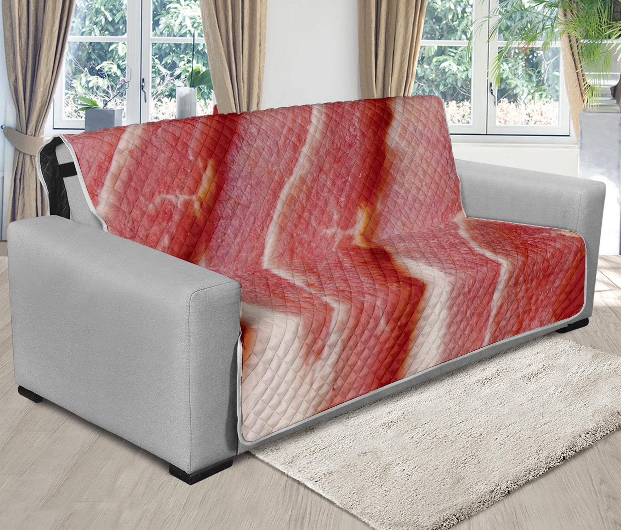 Raw Bacon Print Futon Protector